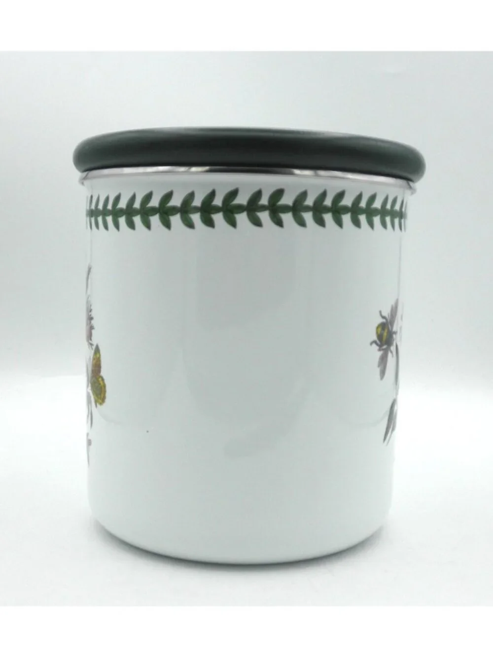 Portmeirion Botanic Garden Medium Metal Canister w/Wood Lid Dog Rose PRTBOG